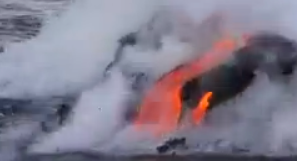 Lava and steam